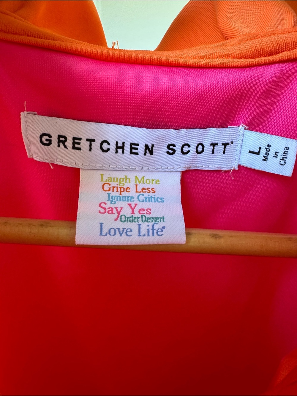 Gretchen Scott Large Orange Ruffle Neck Sleeveless Top Tunic - Picture 2 of 4